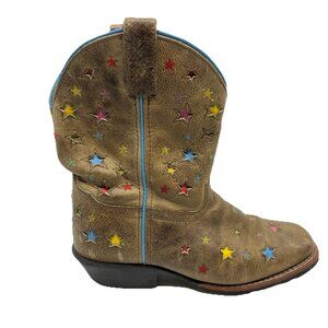 Dan Post Starlett Brown Leather Cowboy Western Boots Girls Size 3 D